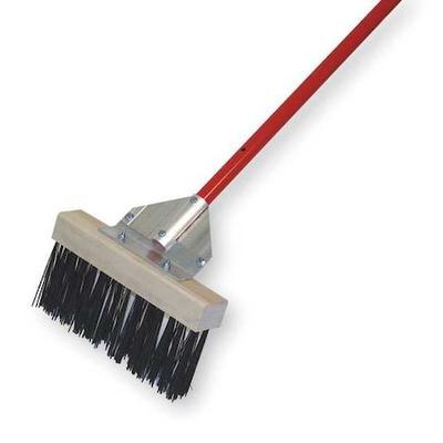 TOUGH GUY 3PCA6 12 in Sweep Face Push Broom, Stiff, Synthetic, Black