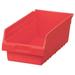 AKRO-MILS 30088RED Shelf Storage Bin, Red, Plastic, 17 7/8 in L x 8 3/8 in W x