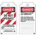 BRADY 65525 Danger Tag,5-1/2 x 3 In,Hd Polyest,PK25, 65525