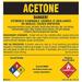 BRADY 26116LS NFPA Acetone Danger Label,5"H x 5" W,PK25