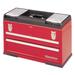 WESTWARD 10J165 20-1/2"W Steel, Red Portable Tool Box, Powder Coated, 14"H