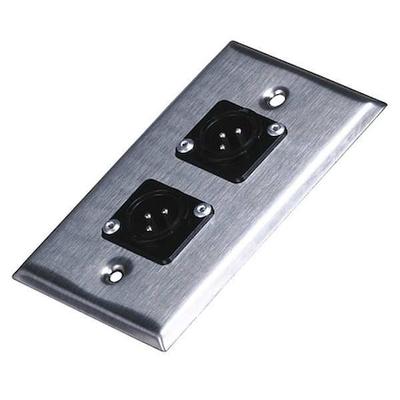 MONOPRICE 7398 A/V Wallplate, XLR(M), 3Pin, 2Port
