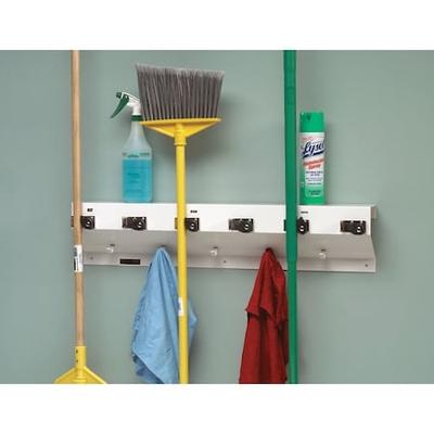 THE CLINCHER 333-6 WHT2 Mop/Broom Holder,6 Handle,34 In