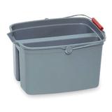 RUBBERMAID COMMERCIAL FG261700GRAY 4-1/4 gal. Rectangular Split Bucket, 10-1/8"