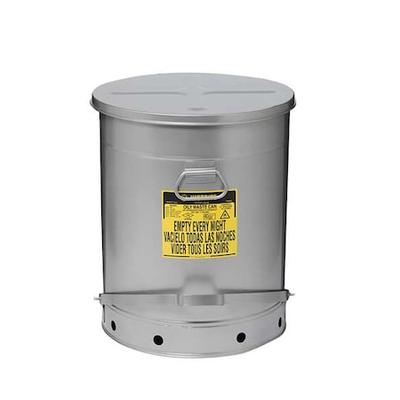 JUSTRITE 09708 Oily Waste Can,21 Gal.,Steel,Red