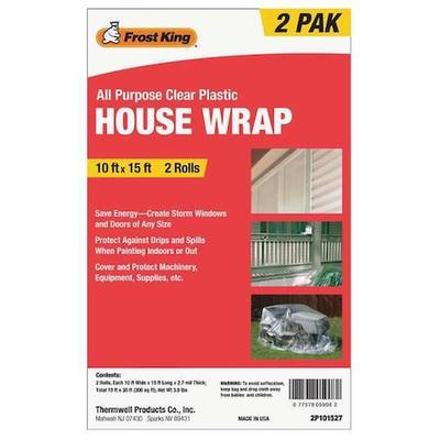 FROST KING 2P101527 House Wrap 10 ft. x 15 ft., Pk2