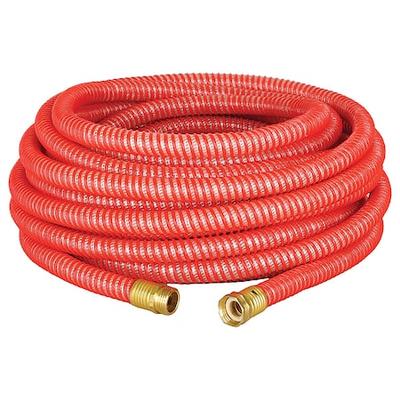 TUFF GUARD PGH-50-RD 5/8 in ID x 50 ft L Water Hose, Rubber Tube, Red, Brass x
