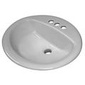 SLOAN SS-3002-A Oval Drop In Lavatory Sink, 4"Centerset