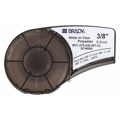 BRADY M21-375-430-WT-CL Label Tape Cartridge,Permanent Printer