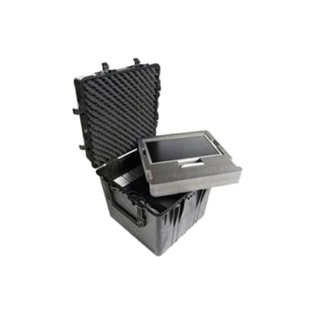 PELICAN 370 Black Protective Case, 26-1/2"L x 26-1/2"W x 25" D