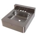 DURA-WARE 1953-1-09-GT-H34 Silver Bathroom Sink, Stainless Steel, Wall Mount