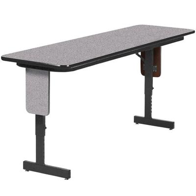 Correll 18" x 60" Gray Granite Adjustable Height Panel Leg Folding Seminar Table