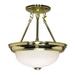 Nuvo Lighting 60216 - 2 Light Polished Brass Alabaster Glass Shade Ceiling Light Fixture (60-216)