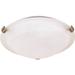 Nuvo Lighting 60271 - 2 Light 16" Round Brushed Nickel Alabaster Glass Dome Shade Tri-Clip Ceiling Light Fixture (60-271)