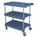 METRO MY1627-34BU Utility Cart with Antimicrobial Lipped Plastic Shelves,