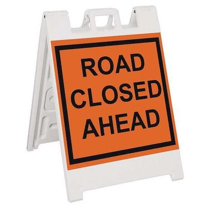 ZORO SELECT 136-WLGQ2409-OBEG Barricade Sign, Plastic, Engineer, 36 in Height,