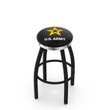 Holland Bar Stool US Armed Forces 30" Swivel Bar Stool Upholstered/Metal in Black/Blue | 30 H x 16 W in | Wayfair L8B2C30Army