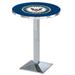 Holland Bar Stool Military Pub Table Wood/Metal in Gray | 42 H x 30 W x 30 D in | Wayfair L217C4228Navy