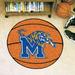 FANMATS NCAA University of Memphis Basketball 27 in. x 27 in. Non-Slip Indoor Only Mat Synthetics in Blue/Brown/Red | 27 W x 27 D in | Wayfair 1442