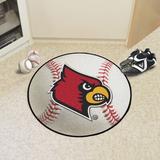 FANMATS NCAA University of Louisville Baseball 0.25" x 27" Non-Slip Indoor Mat Synthetics in Brown/Gray/Red | 27 W x 27 D in | Wayfair 2639