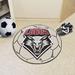 FANMATS NCAA University of New Mexico Soccer 0.25 in. x 27 in. Non-Slip Indoor Only Mat Synthetics in Black/Brown/White | 27 W x 27 D in | Wayfair