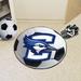 FANMATS NCAA Creighton University Soccer 27 in. x 27 in. Non-Slip Indoor Only Mat Synthetics in Blue/Brown | 27 W x 27 D in | Wayfair 404