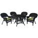 Jeco Inc. Round 4 - Person 44.5" Long Outdoor Dining Set Wicker/Rattan | Wayfair W00202D-A-G-FS029