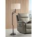 Possini Euro Tyler 61 3/4" Bronze Pull Chain Offset Arm Floor Lamp