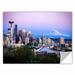 ArtWall 'Seattle & Mt. Rainier 2' by Cody York Photographic Print Removable Wall Decal Metal in Blue/Green/Indigo | 32 H x 48 W in | Wayfair