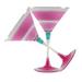 Golden Hill Studio Cottage Retro Stripe 7 oz. Martini Glass in Pink | 7 H x 4.5 W in | Wayfair WC133003