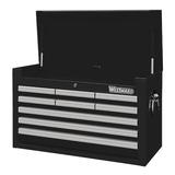 WESTWARD 32H879 WESTWARD Top Chest, 9-Drawers, Powder Coated Black, 26" W x