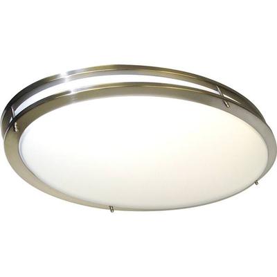 Nuvo Lighting 60998 - 2 Light Brushed Nickel White Plastic Shade Ceiling Light Fixture (60-998)