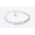 Christening Bracelet - Silver Name Bracelet - Personalised Box - Light Amethyst Birthstone Crystal - Christening Gifts