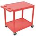 ZORO SELECT RDSTC22RD Utility Cart with Lipped Plastic Shelves, Flat, 2