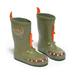 Kidorable Little Boys Green Dinosaur Spike Rubber Rain Boots 5-10 Toddler