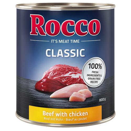 12x800g Classic Rind mit Huhn Rocco Hundefutter nass