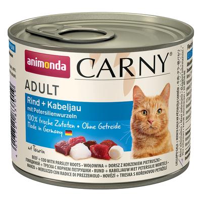 24 x 200g Kabeljau & Petersilienwurzel animonda Carny getreidefreies Katzenfutter nass
