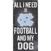 Fan Creations NCAA Football & My Dog Textual Art Plaque in Gray/Orange | 12 H x 0.375 W x 0.25 D in | Wayfair C0640-North Carolina