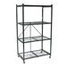 Origami 4 Tier Multipurpose Folding Storage Organizing Rack w/ Wheels Wire/Metal in Black | 63 H x 20.9 W x 35.8 D in | Wayfair R5-01W