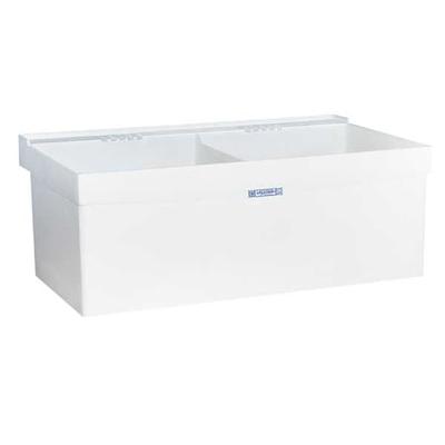 MUSTEE 27W Laundry Tub 24 in x 40 in, 2, 2, Wall Mount, Thermoplastic