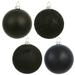 Vickerman 315842 - 6" Black Shiny Matte Glitter Sequin Ball Christmas Tree Ornament (4 pack) (N591517BX)