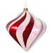 Vickerman 339084 - 6" Red / White Candy Glitter Swirl Diamond Christmas Tree Ornament (M133273)