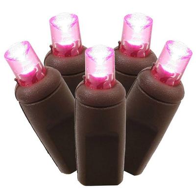 Vickerman 208465 - 150 Light Brown Wire Pink 2' x 8' Wide Angle LED Net Light Christmas Light String Set (X4B2820)