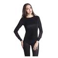 Jasmine Silk Ladies' Pure Silk Round Neck Thermal Top Vest for Women Black (Small)