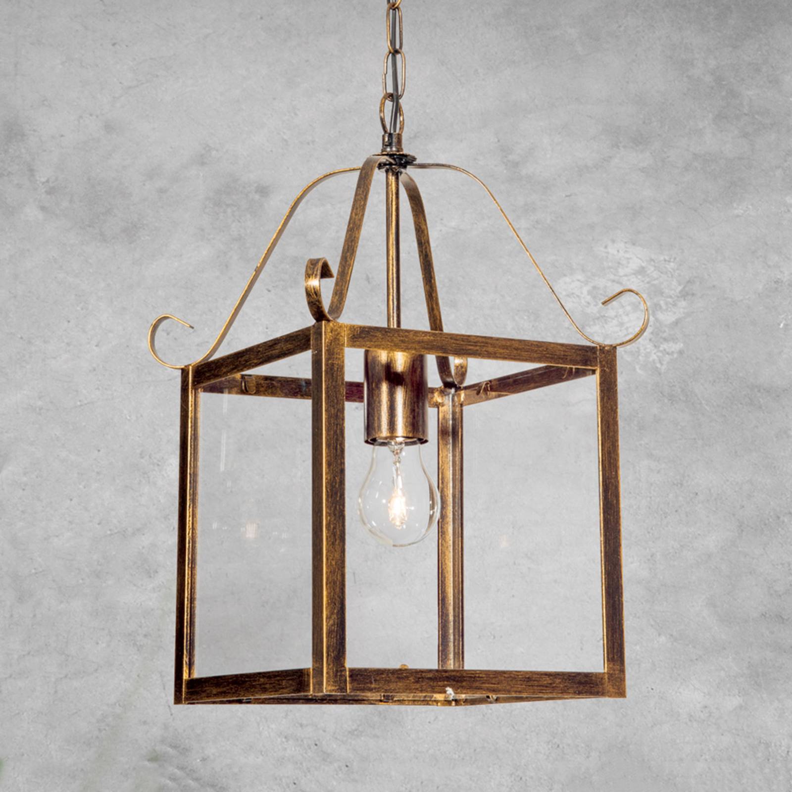 ORION Hängelampe Manto, dimmbar, braun / rost, für Wohn- / Esszimmer, Metall, Antik, Pendelleuchte