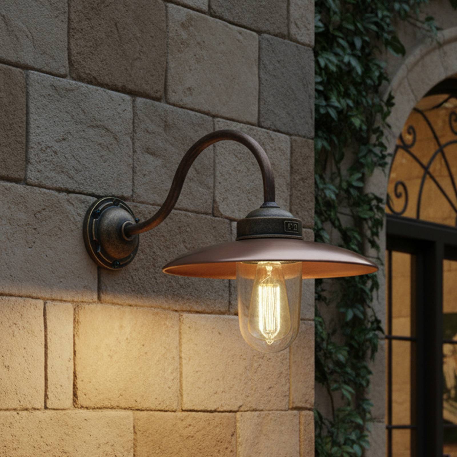 K.S. Verlichting Außenwandleuchte Landes LANDES, dimmbar, bronze / altmessing, Messing, Modern