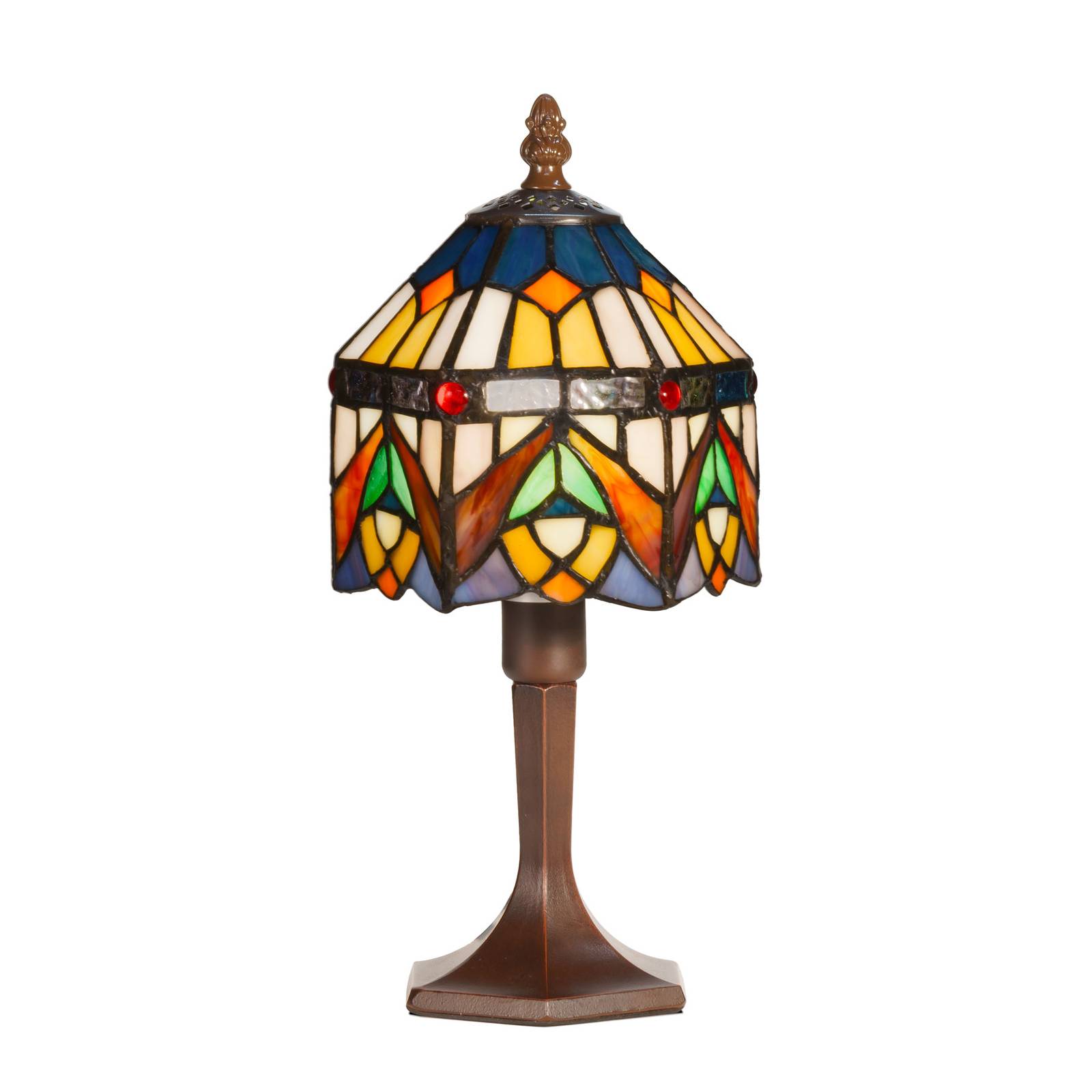 Artistar Tiffany Tischlampe JAMILIA, Multicolour, für Wohn- / Esszimmer, Glas, Tiffany, Tischlampe