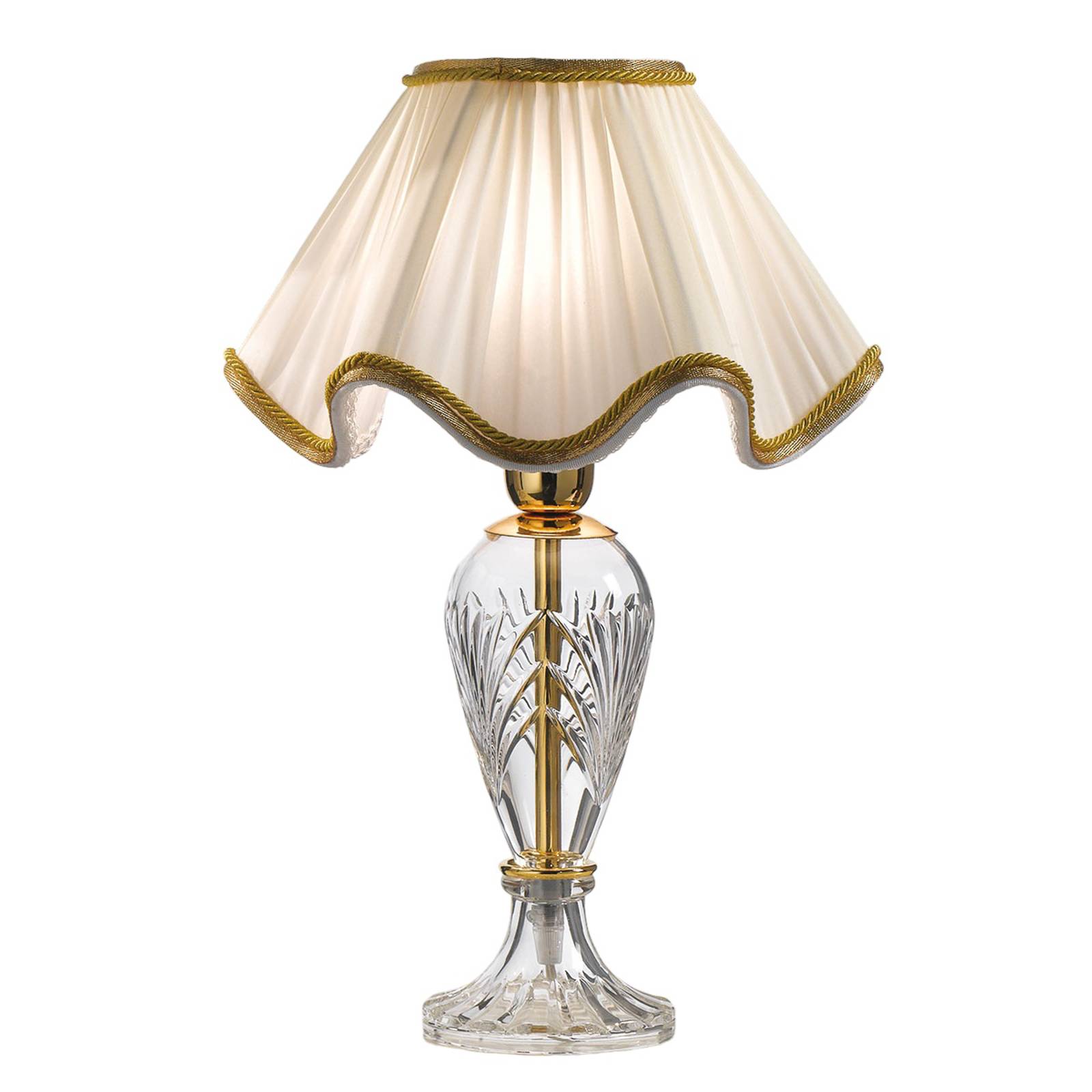 Cremasco Tischlampe BELLE EPOQUE, klar / transparent, für Wohn- / Esszimmer, Textil / Stoff / Seide, Tischlampe