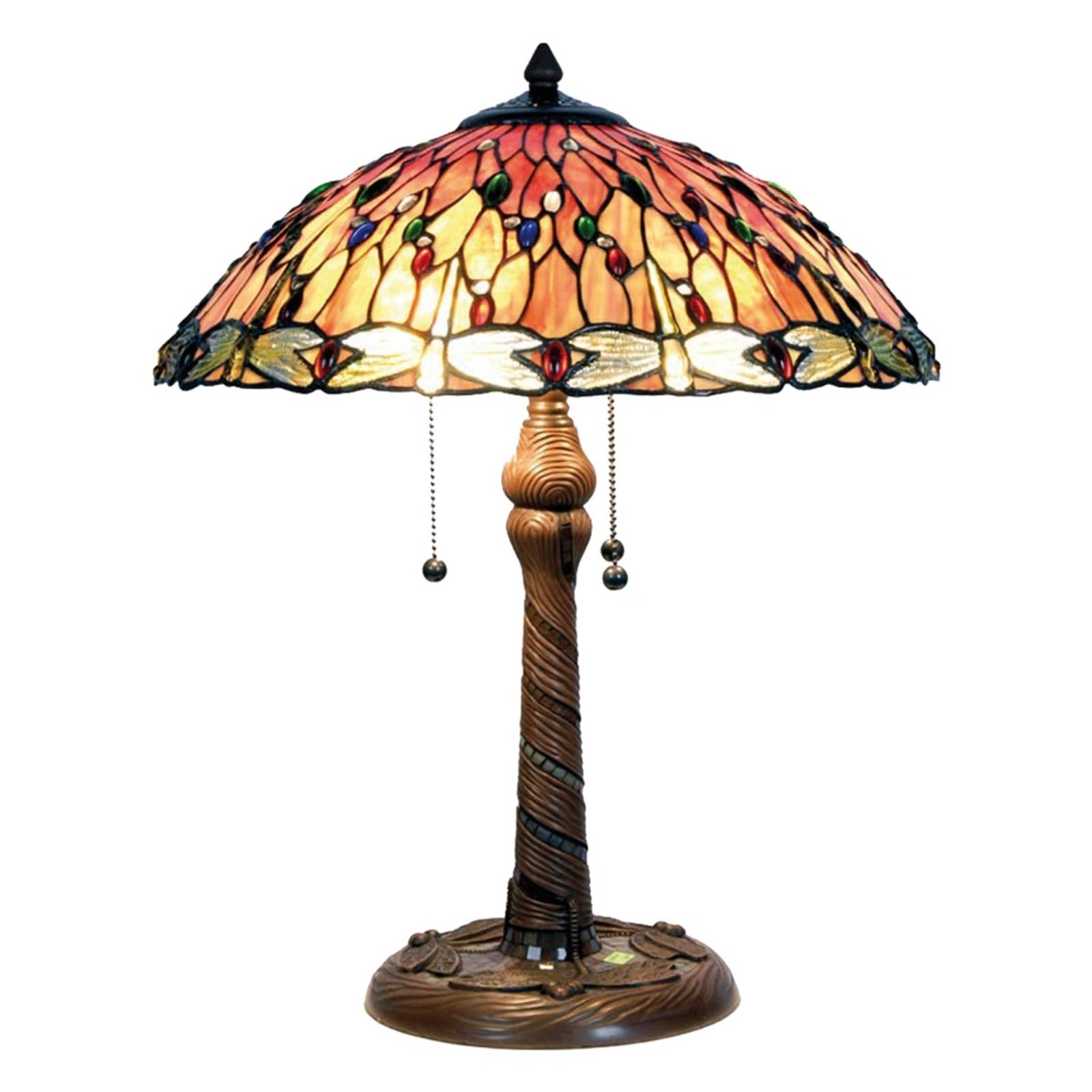 Clayre&Eef Tiffany Tischlampe BELLA, Multicolour, für Wohn- / Esszimmer, Glas, Tiffany, Tischlampe