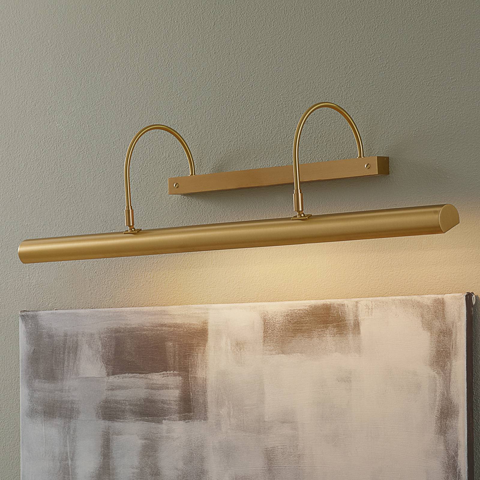 Knapstein Lange Bilderleuchte PICTURE messing matt PICTURE, dimmbar, messing / gold, für Flurbereich, Messing, Design, Wandleuchte, Wandlampe Innen